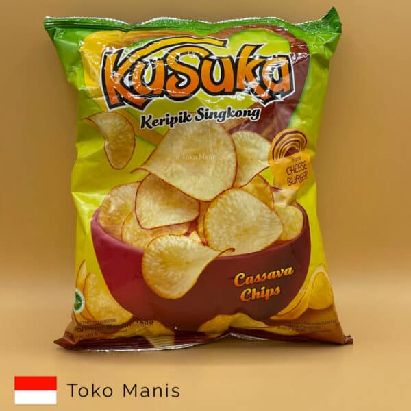 KUSUKA Keripik Singkong Burger Keju 180 g(KUSUKA Cassava Chips Cheese Burger 180 gr)