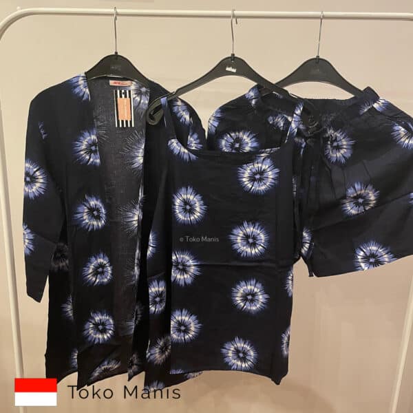 ACH SLEEPWEAR 3 Set Corona Kimono Model With Short Trousers