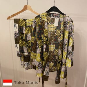 ACH SLEEPWEAR One Set Kimono Brown Green Mozaik Motif