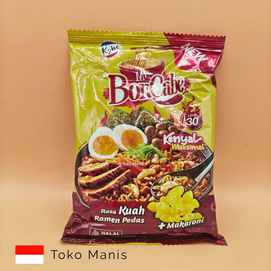 KOBE Mi Bon Cabe Rasa Kuah Ramen Pedas Level 30 90 g+ Makaroni